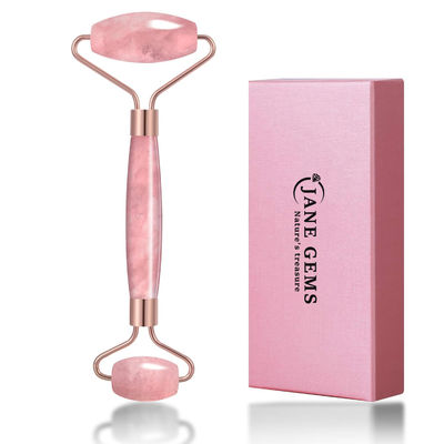 qualità  Crystal Stone Rose Quartz Jade Roller For Facial Treatment / Eliminate Edema fabbrica