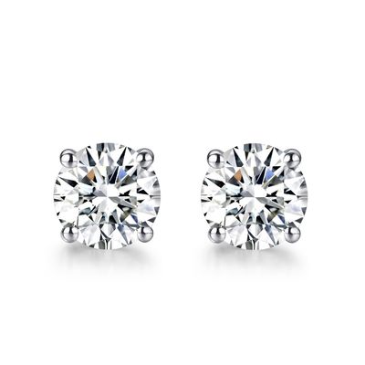 qualità  18k Gold Moissanite Diamond Stud Earrings White Gold Support Customization fabbrica