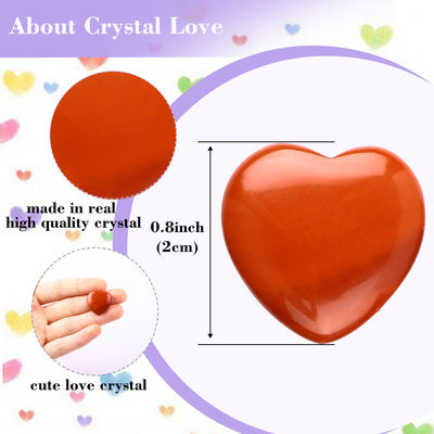 00,8 pollici di giaspo rosso naturale, pietra preziosa a forma di cuore, cristallo di guarigione.