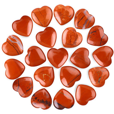 00,8 pollici di giaspo rosso naturale, pietra preziosa a forma di cuore, cristallo di guarigione.