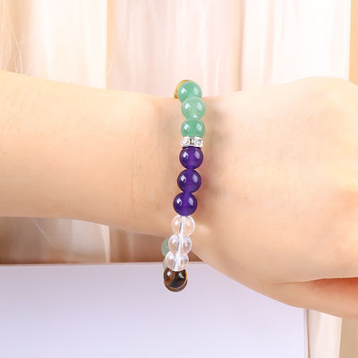 Manifattura Elastico Cristallo Gemstone Perla Di denaro Braccialetto Di Ricchezza