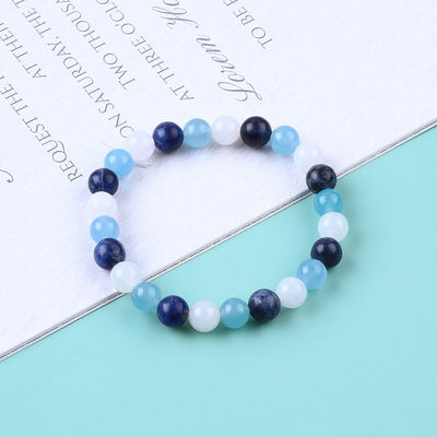 Braccialetto di cristallo di calcedonia blu 8mm di energia positiva