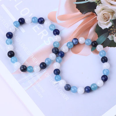Braccialetto di cristallo di calcedonia blu 8mm di energia positiva