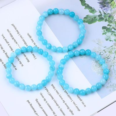Braccialetti di pietra preziosa di guarigione Acquamarino Braccialetto di guarigione di festa Gioielli OEM