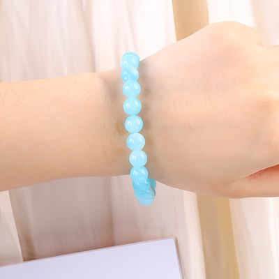 Braccialetti di pietra preziosa di guarigione Acquamarino Braccialetto di guarigione di festa Gioielli OEM