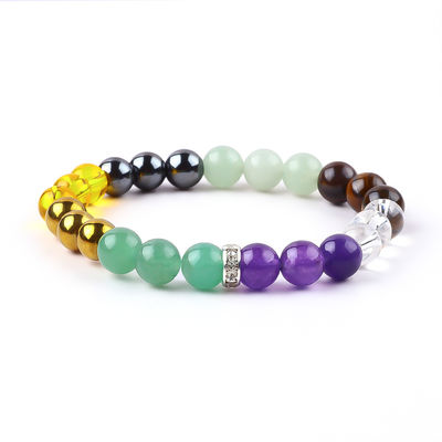 Manifattura Elastico Cristallo Gemstone Perla Di denaro Braccialetto Di Ricchezza
