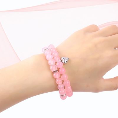 8mm Rose Quartz Gemstone Bead Bracelet Energia di guarigione Gioielli