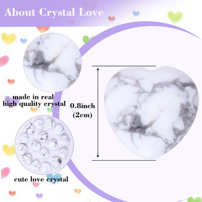 Bianco turchese in forma di cuore pietre di guarigione 0,8 pollici per la produzione di gioielli