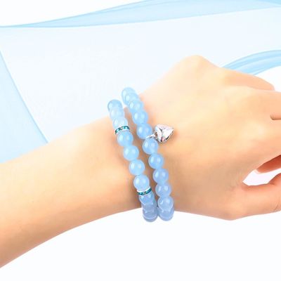 8mm Ametista Blu Acquamarino Gemstone Braccialetti Cristallo Cura