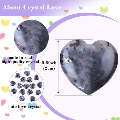 0.8 pollici di Labradorite nero in forma di cuore pietre curative per la produzione di gioielli