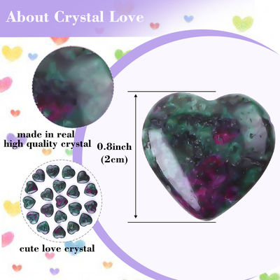 20mm Epidote Pietra di cristallo forma di cuore per la produzione di gioielli