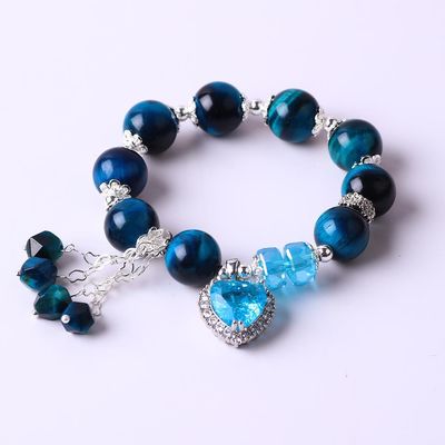 Braccialetto di diamanti di cristallo di perla rotonda fatto a mano con incantesimi di lusso