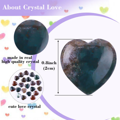 Pietra preziosa lucidata resistente al tempo Agata indiana Pietra di chakra a forma di cuore