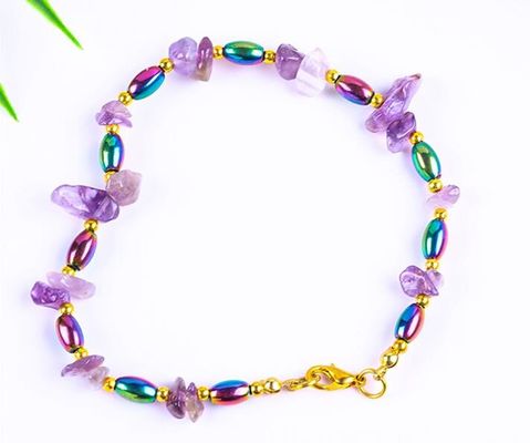 Braccialetti in pietra ematita con gioielleria in pietra di ghiaia