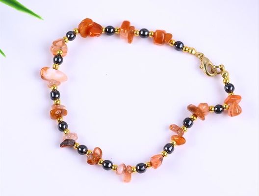 Braccialetti in pietra ematita con gioielleria in pietra di ghiaia