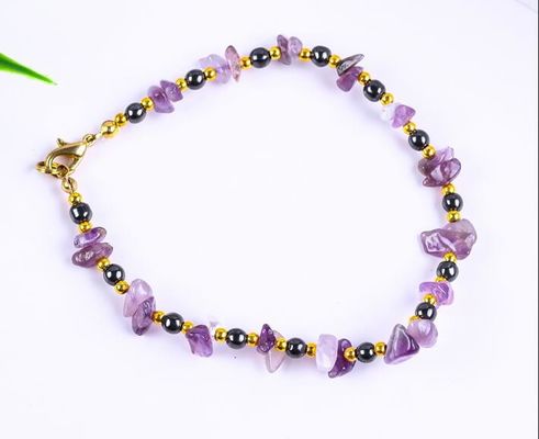 Braccialetti in pietra ematita con gioielleria in pietra di ghiaia