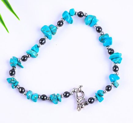 Braccialetti in pietra ematita con gioielleria in pietra di ghiaia
