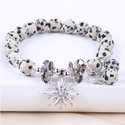 Coltello di gemma personalizzato 8mm di diamante rotondo giaspo con fiocco di neve per regali