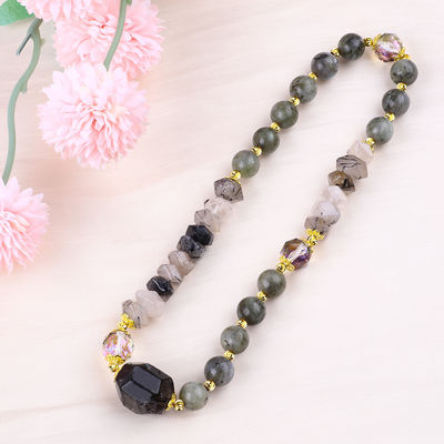 Labradorite artigianale multiforme e rotonda a doppio strato braccialetto a perline per regali