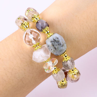 Natural Garden Quartz 8mm 10mm Bracelet con perline fai da te Bracelet a stretch in quarzo per regalo