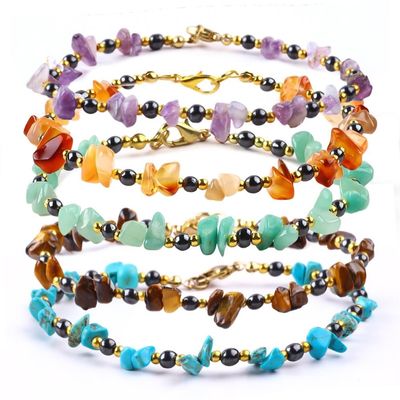 Braccialetti in pietra ematita con gioielleria in pietra di ghiaia