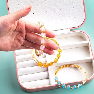 Filato avvolto per la guarigione perla rotonda gemma bracciale bracciale gioielli