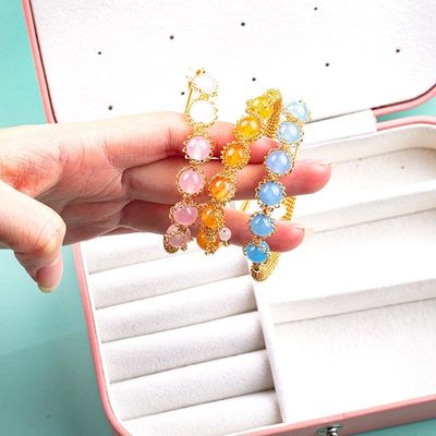 Filato avvolto per la guarigione perla rotonda gemma bracciale bracciale gioielli