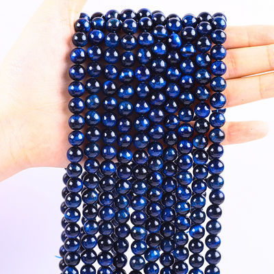 8mm Occhio di tigre blu scuro naturale Gemstone cristallo perla di pietra per la realizzazione di gioielli