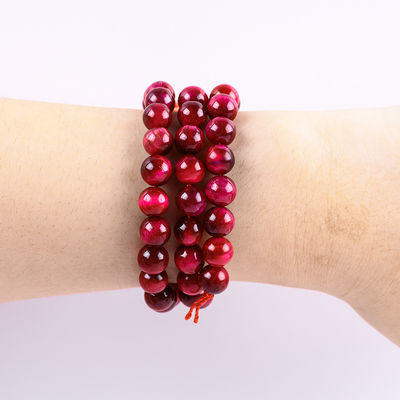 8mm Rose Red Tiger Eye Gemstone Healing Pink Crystal Stone Beads per la realizzazione di gioielli