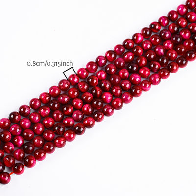 8mm Rose Red Tiger Eye Gemstone Healing Pink Crystal Stone Beads per la realizzazione di gioielli