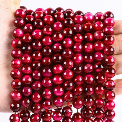 8mm Rose Red Tiger Eye Gemstone Healing Pink Crystal Stone Beads per la realizzazione di gioielli