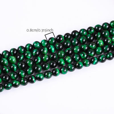 8mm Occhio di tigre verde Gemstone di cristallo di pietra di guarigione per la produzione di gioielli