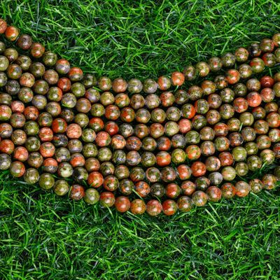 Unakite Round Bead Natural Crystal Gemstone Diverse dimensioni di perline String di perline sciolte per la realizzazione di gioielli fai da te