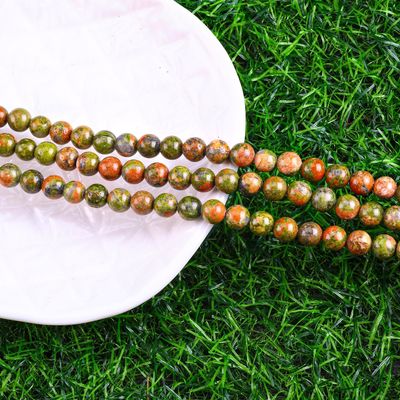 Unakite Round Bead Natural Crystal Gemstone Diverse dimensioni di perline String di perline sciolte per la realizzazione di gioielli fai da te