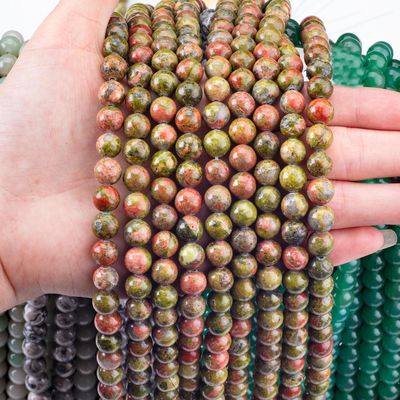 Unakite Round Bead Natural Crystal Gemstone Diverse dimensioni di perline String di perline sciolte per la realizzazione di gioielli fai da te