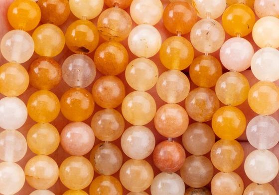 Giallo scuro Giada rotonda perla cristallo naturale gemma diverse dimensioni perla fili di perla sciolti per la realizzazione di gioielli fai da te