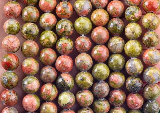 Unakite Round Bead Natural Crystal Gemstone Diverse dimensioni di perline String di perline sciolte per la realizzazione di gioielli fai da te