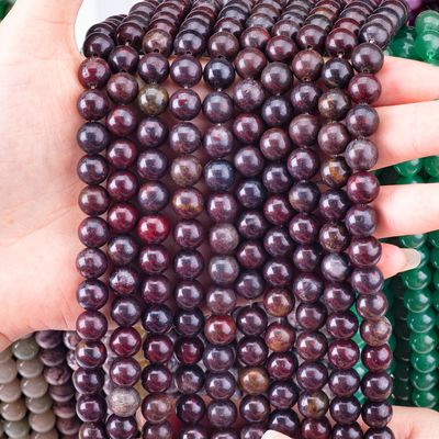 Fiore rosso giaspo perla rotonda cristallo naturale gemma perla di dimensioni diverse fili di perla sciolti per la fabbricazione di gioielli fai da te