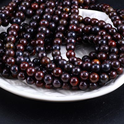 Fiore rosso giaspo perla rotonda cristallo naturale gemma perla di dimensioni diverse fili di perla sciolti per la fabbricazione di gioielli fai da te