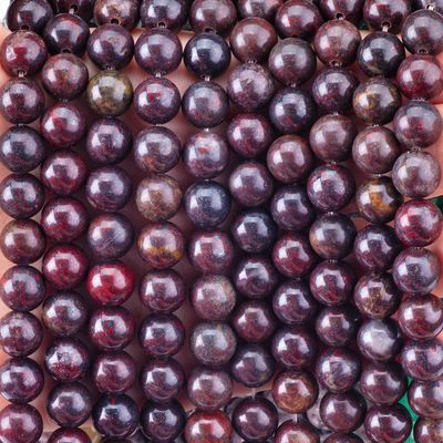 Fiore rosso giaspo perla rotonda cristallo naturale gemma perla di dimensioni diverse fili di perla sciolti per la fabbricazione di gioielli fai da te