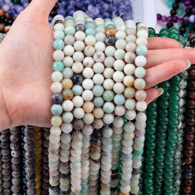 Amazonite Round Bead Natural Crystal Gemstone Diverse dimensioni di perline Stringi di perline sciolte per la realizzazione di gioielli fai da te