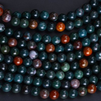 Pietra di sangue perla rotonda cristallo naturale gemma fili di perla sciolti per la realizzazione di gioielli fai da te