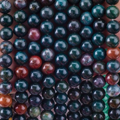 Pietra di sangue perla rotonda cristallo naturale gemma fili di perla sciolti per la realizzazione di gioielli fai da te