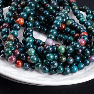 Pietra di sangue perla rotonda cristallo naturale gemma fili di perla sciolti per la realizzazione di gioielli fai da te