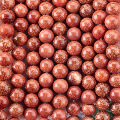 Perle rotonde di arenaria d'oro cristallo naturale perla di gemma fili di perle sciolte per la fabbricazione di gioielli fai da te