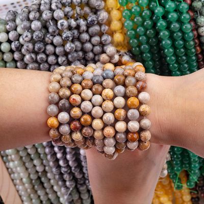 Crysanthe Stone Round Bead Natural Crystal Gemstone Loose Bead Strands per la realizzazione di gioielli fai da te