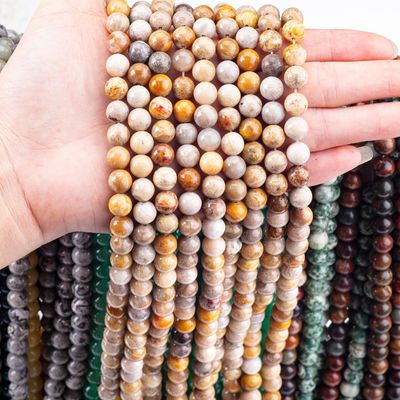 Crysanthe Stone Round Bead Natural Crystal Gemstone Loose Bead Strands per la realizzazione di gioielli fai da te