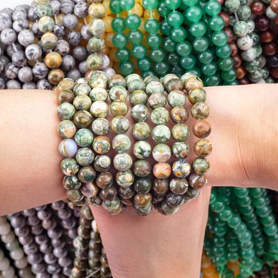 Kambaba Jasper Round Bead Cristallo naturale Gemstone String di perline sciolte per la fabbricazione di gioielli fai da te