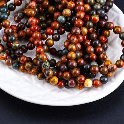 Perle rotonde turchesi rosse cristallo naturale gemma fili di perle sciolte per la fabbricazione di gioielli fai da te