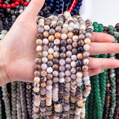 Genuino Bambù Naturale Agate Gemstone Per Gioielli Diy Bracelet Necklace Ring